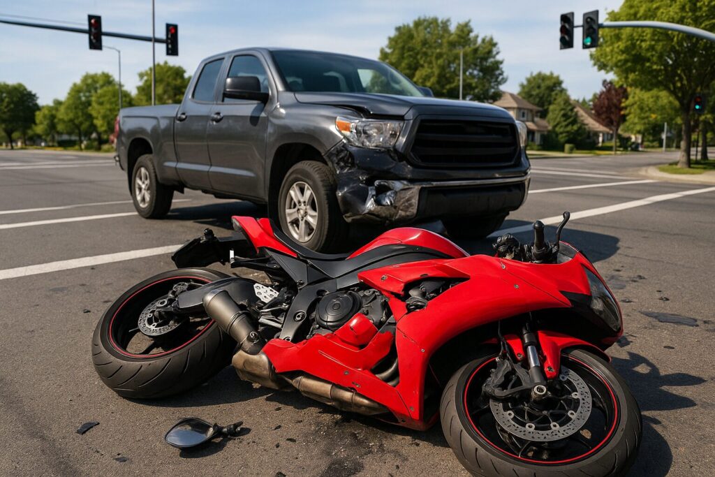 motorcycle intersection crash scene - THE Utah Injury Lawyer | Catastrophic Injury & Wrongful Death